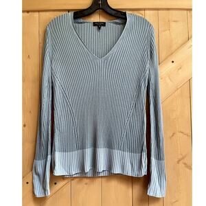 Rag & Bone Women Long Sleeve V Neck Knit Shirt Baby Pastel Blue Green